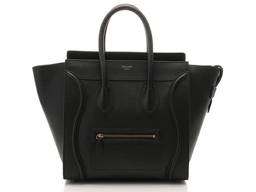 Celine Luggage Tote Shopper Bag Calfskin Black
